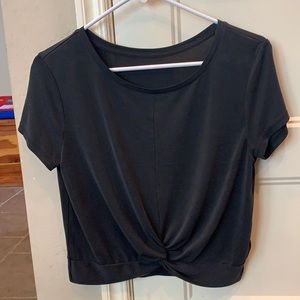 Black Zyia twist front crop